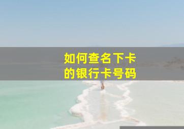 如何查名下卡的银行卡号码