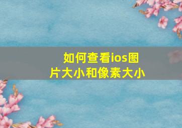 如何查看ios图片大小和像素大小