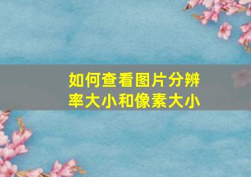 如何查看图片分辨率大小和像素大小