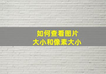 如何查看图片大小和像素大小