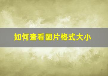 如何查看图片格式大小