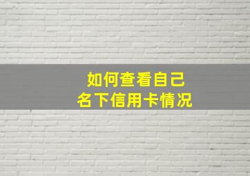 如何查看自己名下信用卡情况