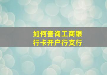 如何查询工商银行卡开户行支行