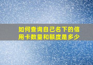 如何查询自己名下的信用卡数量和额度是多少