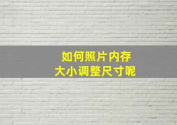 如何照片内存大小调整尺寸呢