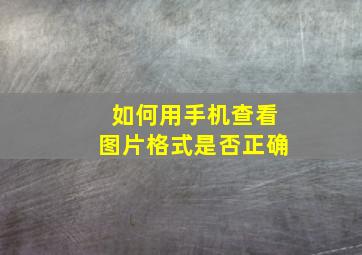 如何用手机查看图片格式是否正确