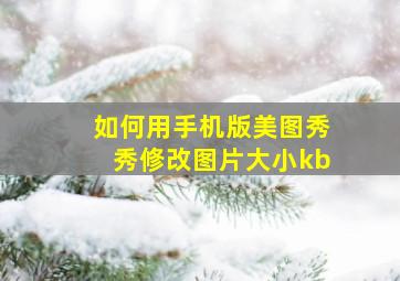 如何用手机版美图秀秀修改图片大小kb