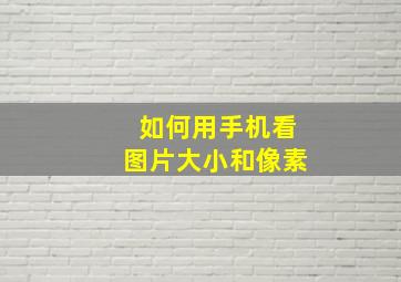 如何用手机看图片大小和像素