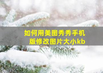 如何用美图秀秀手机版修改图片大小kb