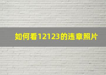 如何看12123的违章照片