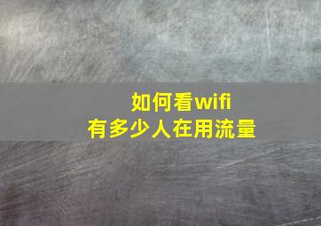 如何看wifi有多少人在用流量