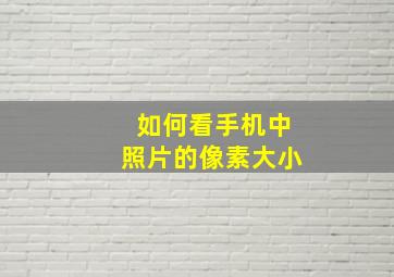 如何看手机中照片的像素大小