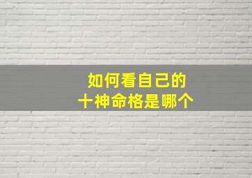 如何看自己的十神命格是哪个