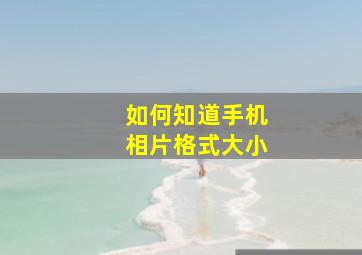 如何知道手机相片格式大小