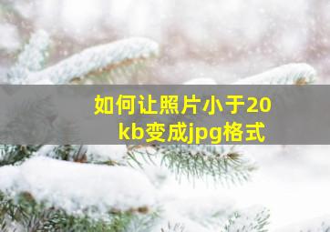 如何让照片小于20kb变成jpg格式