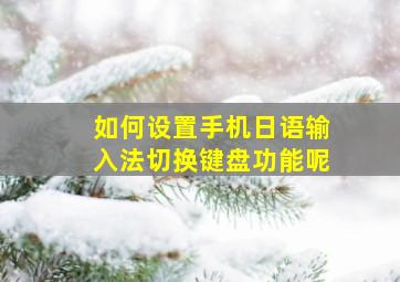 如何设置手机日语输入法切换键盘功能呢