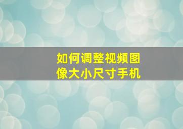 如何调整视频图像大小尺寸手机