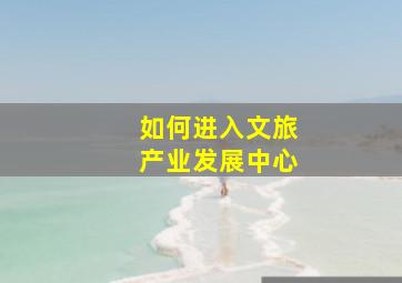 如何进入文旅产业发展中心