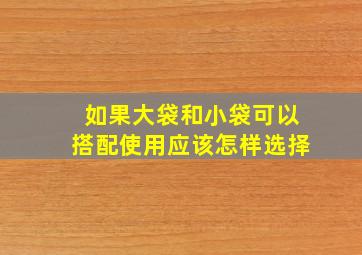 如果大袋和小袋可以搭配使用应该怎样选择