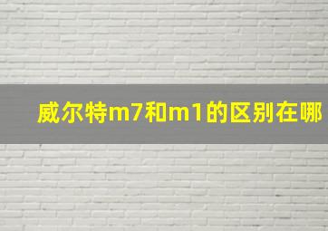 威尔特m7和m1的区别在哪