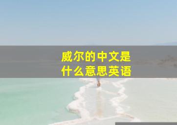 威尔的中文是什么意思英语