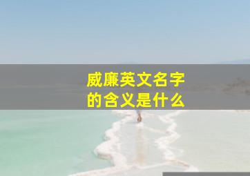 威廉英文名字的含义是什么