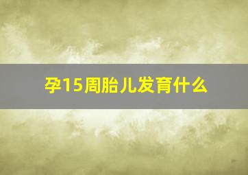 孕15周胎儿发育什么