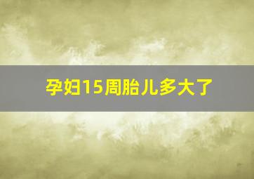 孕妇15周胎儿多大了