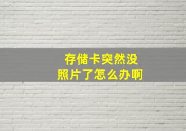 存储卡突然没照片了怎么办啊