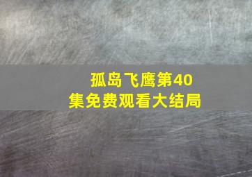 孤岛飞鹰第40集免费观看大结局