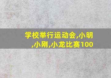 学校举行运动会,小明,小刚,小龙比赛100