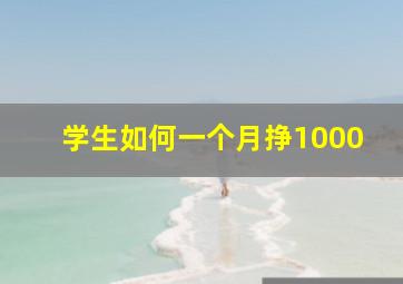 学生如何一个月挣1000