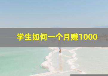 学生如何一个月赚1000