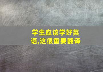 学生应该学好英语,这很重要翻译