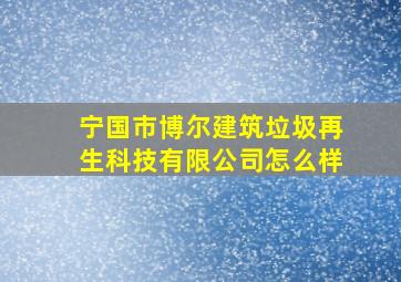 宁国市博尔建筑垃圾再生科技有限公司怎么样