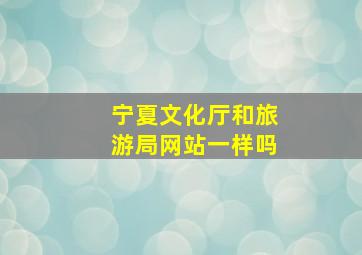 宁夏文化厅和旅游局网站一样吗