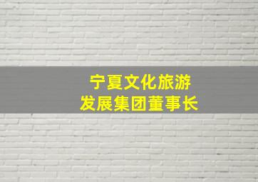 宁夏文化旅游发展集团董事长