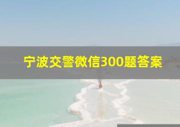 宁波交警微信300题答案