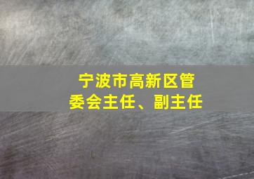 宁波市高新区管委会主任、副主任