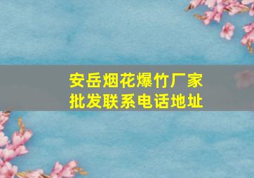 安岳烟花爆竹厂家批发联系电话地址