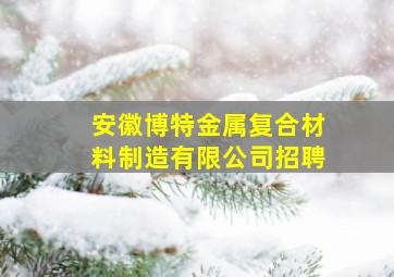 安徽博特金属复合材料制造有限公司招聘