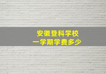 安徽登科学校一学期学费多少