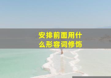 安排前面用什么形容词修饰