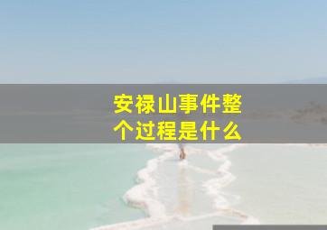 安禄山事件整个过程是什么