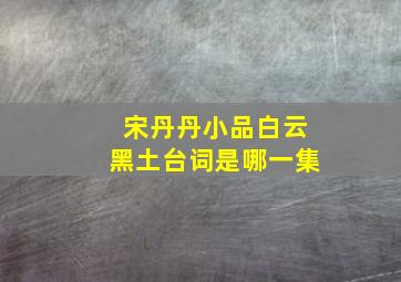 宋丹丹小品白云黑土台词是哪一集