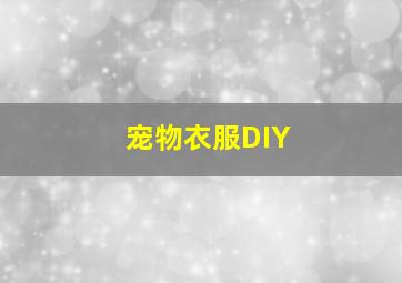 宠物衣服DIY