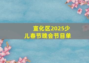 宣化区2025少儿春节晚会节目单