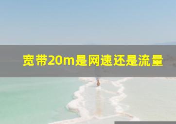 宽带20m是网速还是流量