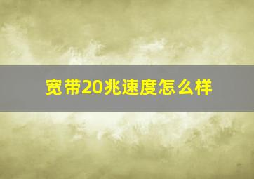 宽带20兆速度怎么样