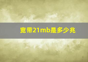 宽带21mb是多少兆